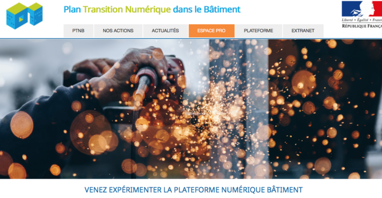 capture écran plateforme collaborative BIM PTNB